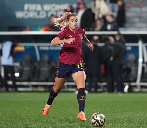 Spain’s Alexia Putellas warms up prior playing Sweden at the Australia and New Zealand 2023 Women’s World Cup semifinal match in Auckland on Tuesday (AFP photo by Marty Melville)