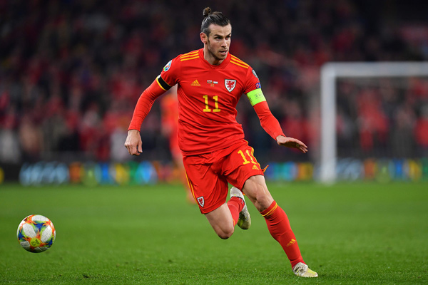Wales’ forward Gareth Bale controls the ball during the Group E Euro 2020 football qualification match against Hungary in Cardiff, Wales, on Tuesday  (AFP photo by Paul Ellis)