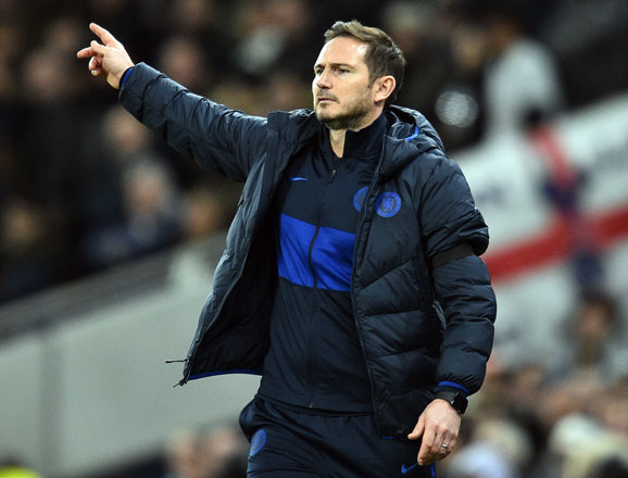 Chelsea’s English head coach Frank Lampard gestures on the touchline during the English Premier League football match against Tottenham Hotspur in London on Sunday (AFP photo by Glyn Kirk)