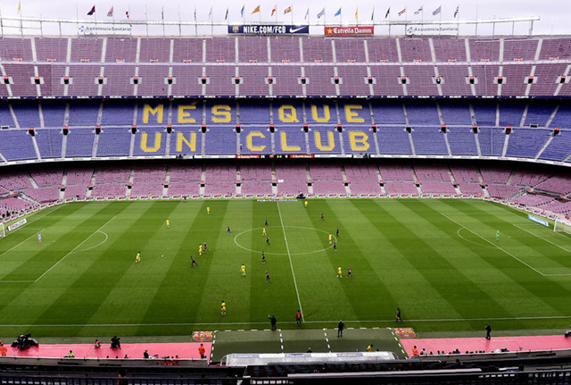 Barcelona played Las Palmas in an empty Camp Nou in October 2017  (AFP photo by Jose Jordan)