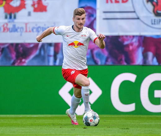 Leipzig’s German forward Timo Werner runs with the ball against Leverkusen during their German first division Bundesliga football match in Leipzig, Germany, on March 1 (AFP photo by Ronny Hartmann)