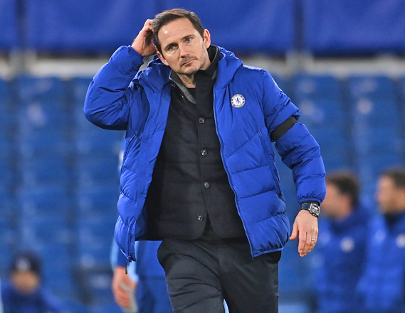 Chelsea’s English head coach Frank Lampard reacts to their defeat on the pitch after the English Premier League match against Manchester City in London on January 3  (AFP photo by Andy Rain)