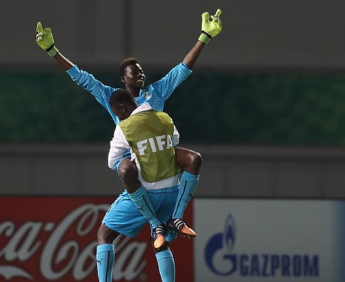 Ghana’s Kayza Massey celebrates beating Paraguay during their FIFA U-17 Women’s World Cup Jordan 2016 Group D match at Al Hassan International Stadium in Irbid on Saturday (AFP photo by Christopher Lee)