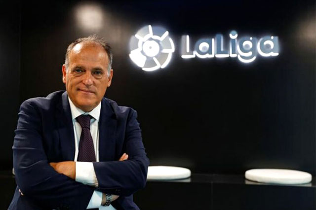 President of Spain's La Liga fooball league Javier Tebas (AFP photo)