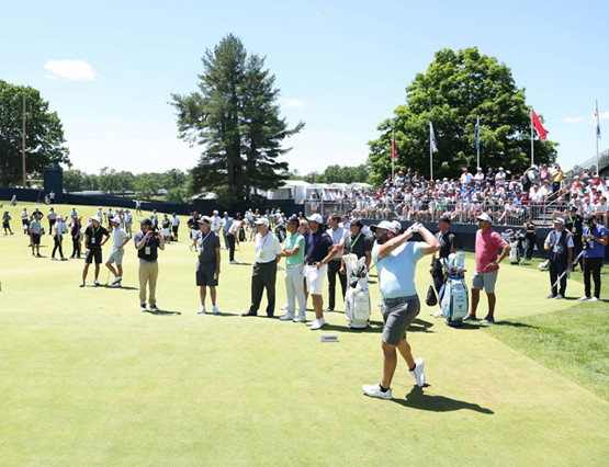 Jon Rahm of Spain plays his shot from the first tee during a practice round prior to the US Open in Brookline, Massachusetts, on Tuesday (AFP photo by Warren Little)