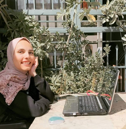 Hala Abdel Khaleq developed ‘Rafeeq’ app with the aim of supporting persons with mobility impairment, auditory and visual disabilities (Photo courtesy of CARE Jordan)