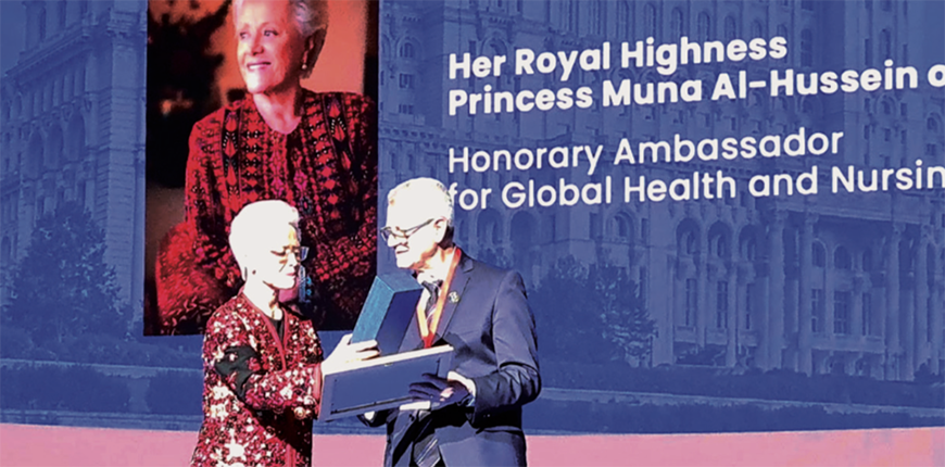 HRH Princess Muna, president of the Jordanian Nursing Council participates as a distinguished guest at the 125th-anniversary celebration of the International Council of Nurses in Bucharest,Romania (Petra photo)