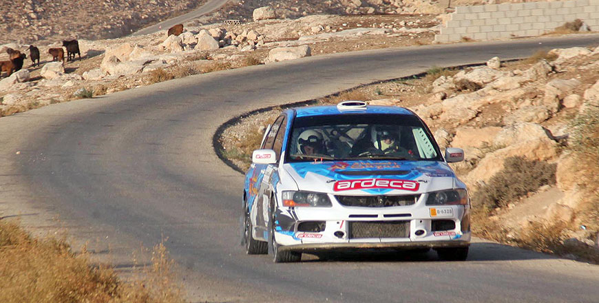 Ihab Shurafa in action in the 4th round of the 2017 National Rally Championship  (Photo courtesy of Jordan Motorsport)