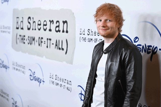 Ed Sheeran attends the Disney+ World Premiere of ‘Ed Sheeran: The Sum of It All’ at The Times Centre, in New York City on May 2  (AFP photo by Bryan Bedder)