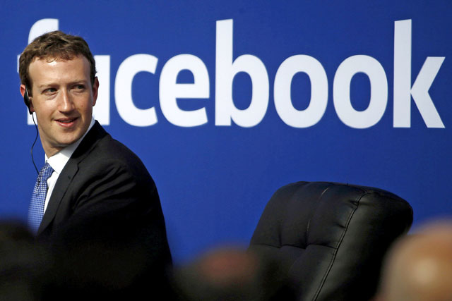 Facebook CEO Mark Zuckerberg appears on stage during a town hall at Facebook’s headquarters in Menlo Park, California, US, on September 27, 2015 (Reuters file photo)