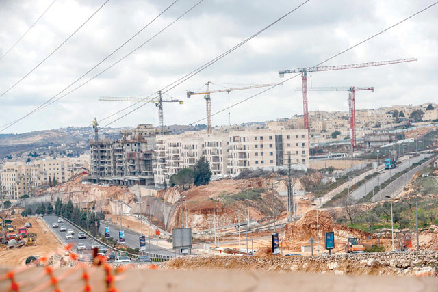This photo taken on Tuesday shows a view of ongoing construction work at Ramat Shlomo in northern East Jerusalem (AFP photo)