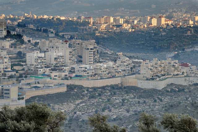 This photo taken on Thursday shows a partial view of the Israeli settlement of Har Homa in the occupied East Jerusalem, with the West Bank city of Bethlehem in the background (AFP photo)