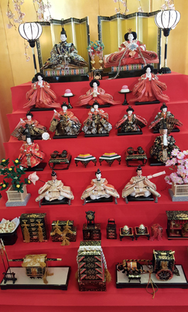 Hina dolls displayed for the Japanese Doll Festival at the  residence of the Japanese ambassador to Jordan, on Thursday (Photo by Ica Wahbeh) 
