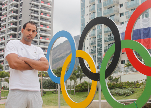 Jordan’s judo player Ibrahim Khalaf poses at the Olympic Village in Rio de Janeiro on Tuesday (Photo courtesy of the JOC News Service)