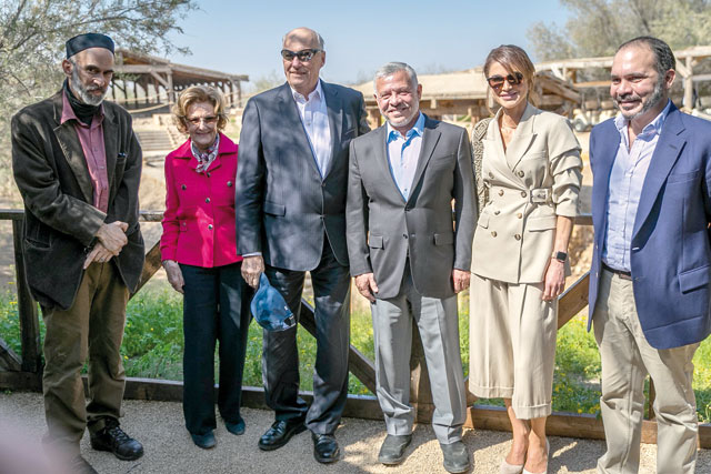 Their Majesties King Abdullah and Queen Rania, as well as Their Royal Highnesses Prince Ali and Prince Ghazi, accompany King Harald V and Queen Sonja of Norway on a visit to the Baptism Site of Jesus Christ in Bethany Beyond the Jordan on Tuesday (Photos courtesy of Royal Court)