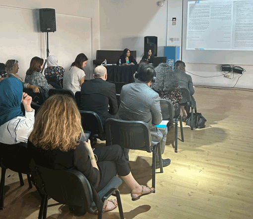 Participants during a panel discussion organised by the Jordanian NGO Tamkeen for Legal Aid and Human Rights, in cooperation with the French embassy in Jordan, in Amman on Thursday (Photo by Maria Weldali)