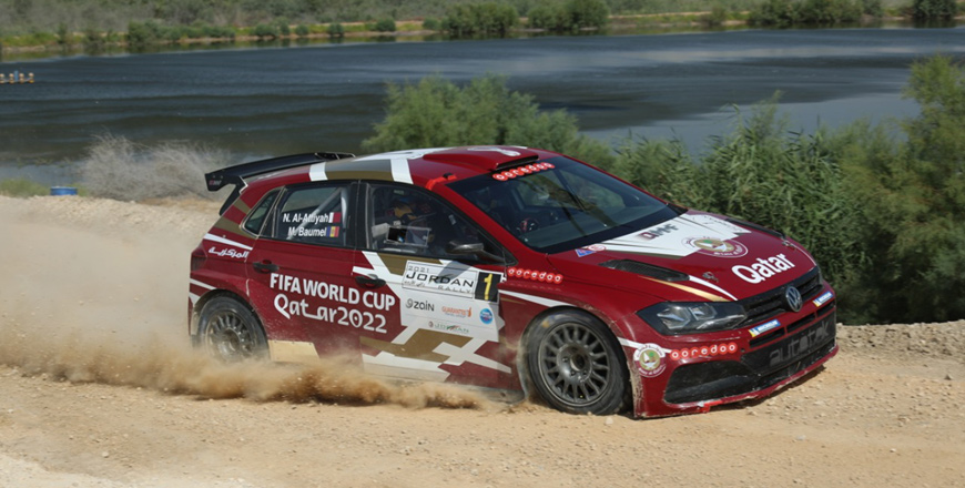 Qatar’s Nasser Al Attiyah in action at the 2021 Jordan Rally at the Dead Sea area on Saturday (Photo courtesy of Jordan Motorsport Media Service)