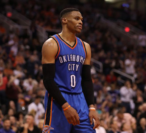Russell Westbrook conjured a spectacular 57-point triple double to edge closer to history as the Oklahoma City Thunder  beat the Orlando Magic in Orlando, Florida, on Wednesday  (AFP photo by Christian Petersen)