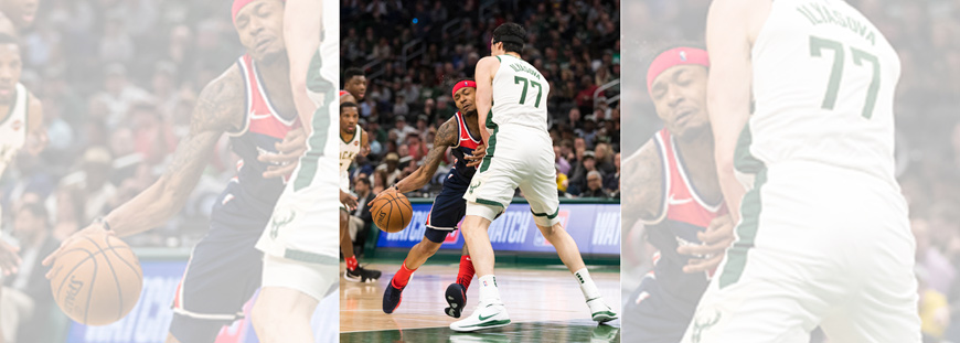 Washington Wizards guard Bradley Beal runs into Milwaukee Bucks forward Ersan Ilyasova during their NBA game in Milwaukee, Wisconsin, on Wednesday  (Reuters photo by Jeff Hanisch)