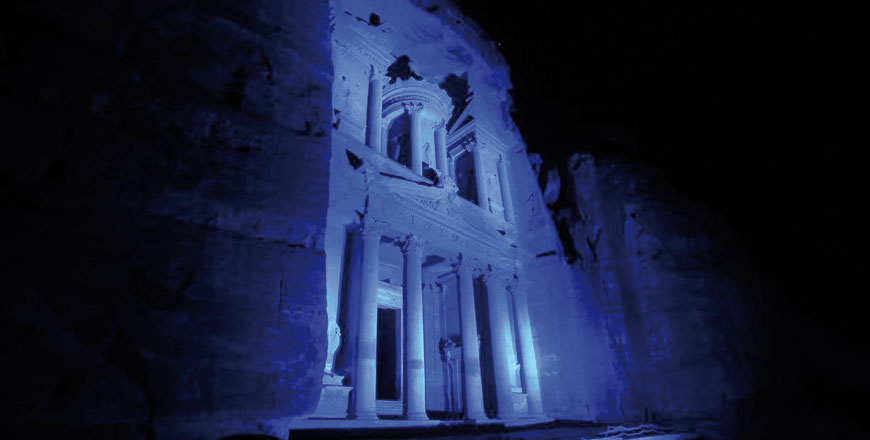 Petra's Treasury is lit up in blue as part of the Autism awareness Light it Up Blue campaign (File photo)