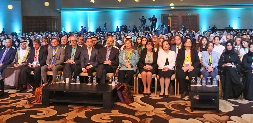 Education Minister Omar Razzaz attends the Teacher Skills Forum 2018, organised by the Queen Rania Teacher Academy, in the Dead Sea area, on Saturday (Petra photo)