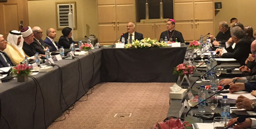 HRH Prince Hassan addresses a colloquium on religion and dignity of life in Amman on Wednesday. The event concluded Thursday (Photo by Rula Samain)