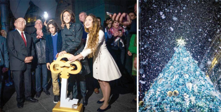   HRH Princess Rym Ali lights up a Christmas tree at Abdali Boulevard on Sunday (Photos courtesy of Abdali Boulevard)