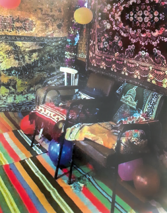 A wedding lodge decorated with carpets (Photo courtesy of Catreena Hamarneh)