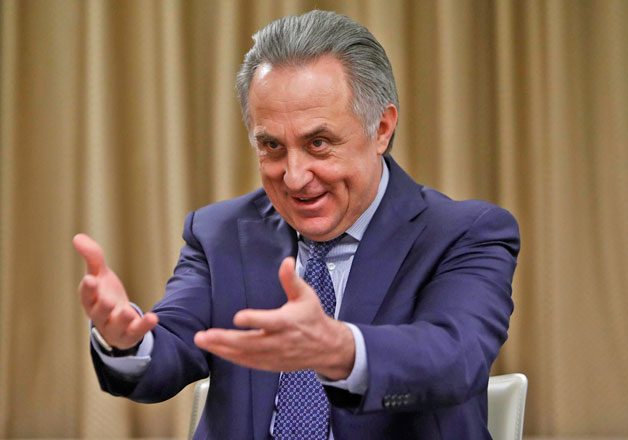  Russian Deputy Prime Minister Vitaly Mutko gestures during an interview with Reuters in Moscow on Friday (Reuters photo by Sergei Karpukhin)