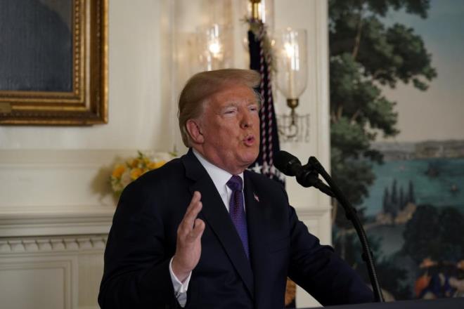 U.S. President Donald Trump makes a statement about Syria at the White House in Washington, U.S., April 13, 2018 (Reuters photo)