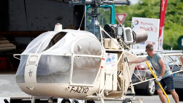 The helicopter used in the raid was later found in a northeastern suburb of Paris (AFP photo)