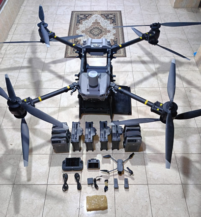 The Southern Military Zone on Monday thwarts an attempt using drone to smuggle narcotics, a small drone, and remote control devices along the Kingdom's western border (Petra photo)