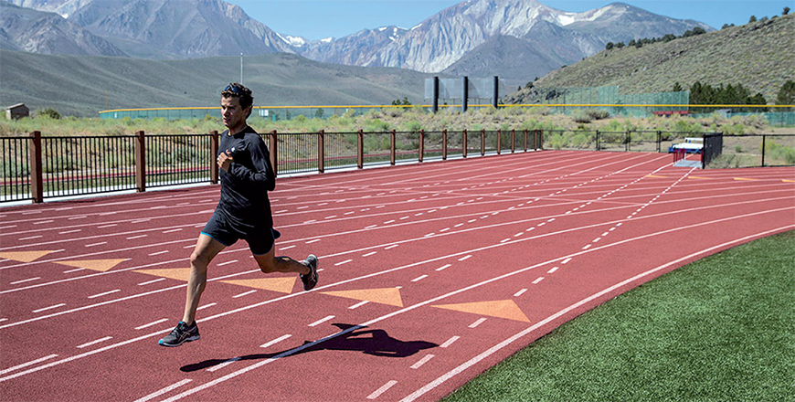 Muath Khawaldeh, a Jordanian marathon runner at the Olympics in Paris, prepares for the event in the US running venues (Photo courtesy of New York Tech)