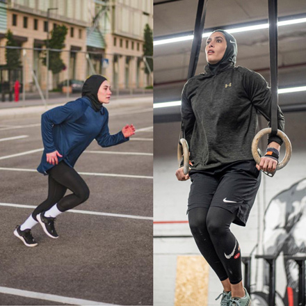 Qout Abaza (left) and Dema Zebdieh are seen practising CrossFit in this combo photo (Photos courtesy of Qout Abaza/Dema Zebdieh)