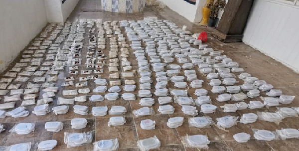 Drugs seized by troops in the Eastern Military Zone at Syrian border are seen in this photo dated December 29, 2022 (Petra file photo)