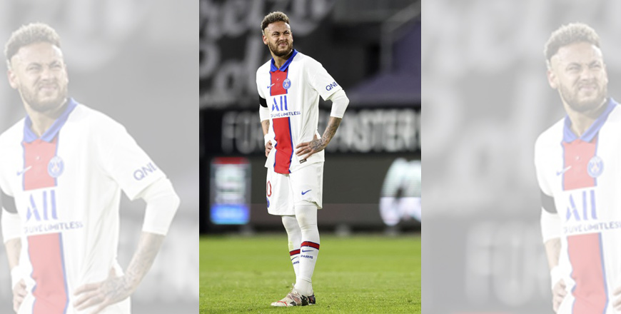 PSG’s Neymar reacts against Rennes during their French League One match in Rennes on May 9 (AFP photo)