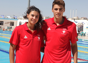 Brother and sister swimmers Khader (right) and Talita Baqleh   (Photo courtesy of the JOC News Service)
