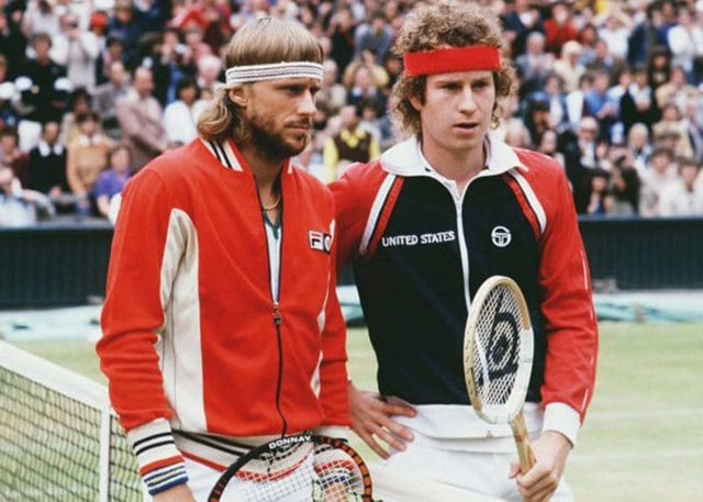 Bjorn Borg and John McEnroe (right) at the Wimbledon Final in 1980  (Photo courtesy of perfect-tennis.com)