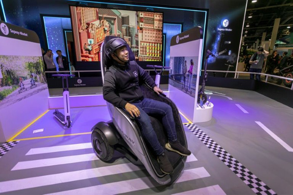 The Segway S-Pod, is shown on opening day of the 2020 Consumer Electronics Show in Las Vegas, Nevada (AFP photo by David McNew)