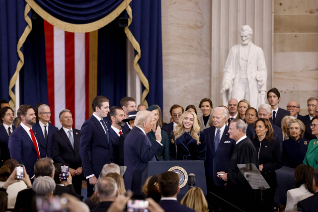 Donald Trump is sworn in as the 47th US President in the US Capitol Rotunda in Washington, DC, on January 20, 2025 (AFP photo)
