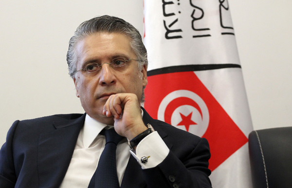 This file photo taken on August 2, 2019, Nabil Karoui, Tunisian media magnate and presidential candidate is pictured after submitting his candidacy to Tunisia's electoral commission in the capital Tunis (AFP  photo)