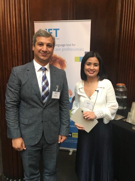 Aows Dargazali of UniHouse recently attending the OET Annual Forum in London, England. Mr. Dargazali met with Sujata Stead, CEO of OET (Pictured), and Professor Tim McNamara, Developer of the OET test, to discuss the implementation of OET in Jordan for the first time.