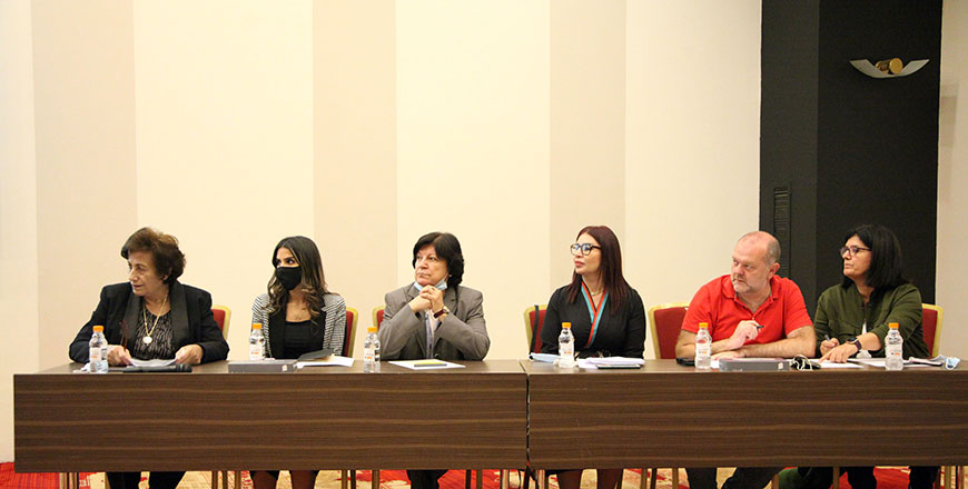 Panelists at Arab Women Organisation (AWO) conference on Wednesday (Petra photo)