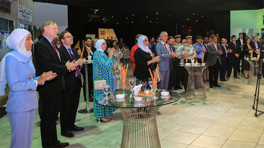 Guests during a photo exhibition titled ‘Because You Are Not There’ at the Royal Automobile Museum in Amman, organised by the International Committee of the Red Cross, on Tuesday (Photo courtesy of ICRC)