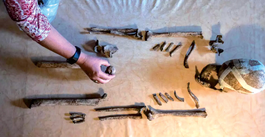 The ‘Lady of Bietikow’, as she has been named, was found in north-eastern Germany and died more than 5,000 years ago (AFP photo)