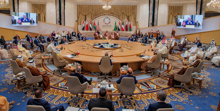 His Majesty King Abdullah, accompanied by HRH Crown Prince Hussein, takes part in the Jeddah Security and Development Summit on Saturday  (Photos courtesy of Royal Court)